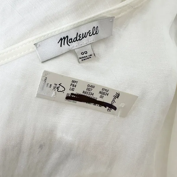 Madewell One Shoulder Midi Dress Linen Blend Lighthouse Minimalist US 00 NWT - Image 7