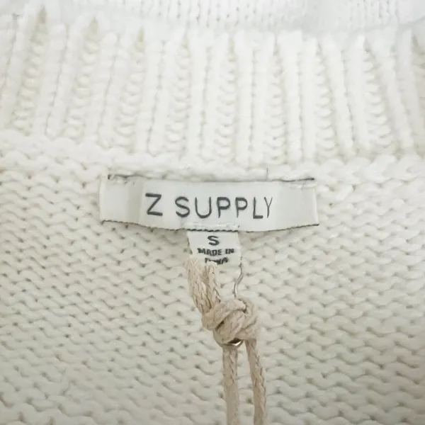 NEW Z Supply Milan Cotton Blend Knit Stretch Crew Neck Stripe Pullover Sweater S - Image 2