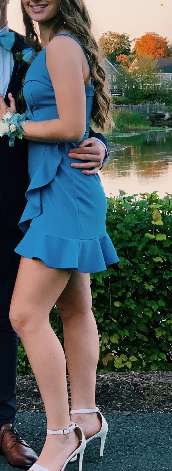 Lucy in the Sky Light Blue Wrap Dress - Image 2