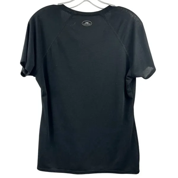 Under Armour Women's Black V-Neck Short Sleeve T-Shirt Size L‎ - Image 6