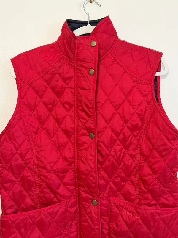 Barbour Women’s Quilted Vest Size 10 Red Fall winter - Image 3