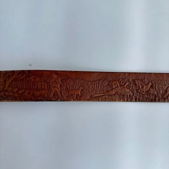 Handcrafted Brown Leather Belt Deer Hunting Mountains Fishing Western Boho Ranch - Image 8