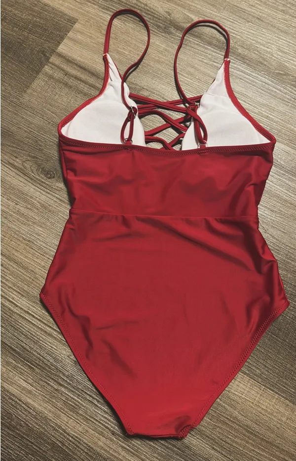 One Piece Red Swimsuit - Image 2