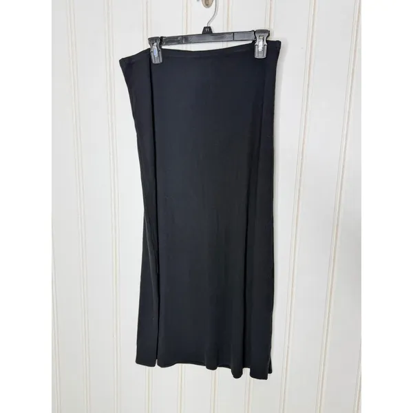 Aerie Women Black Beachwalk Ribbed Ruched Side Slit Midi Skirt XL NWT - Image 6