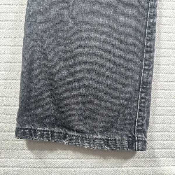 Aeropostale 90's Baggy Black Wash Button Fly Distressed Denim Jeans Size 0 - Image 10