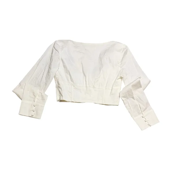✨Meshki Zahara Corset Shirt White‎ Long Sleeve Crop Top NWT XS✨ - Image 4
