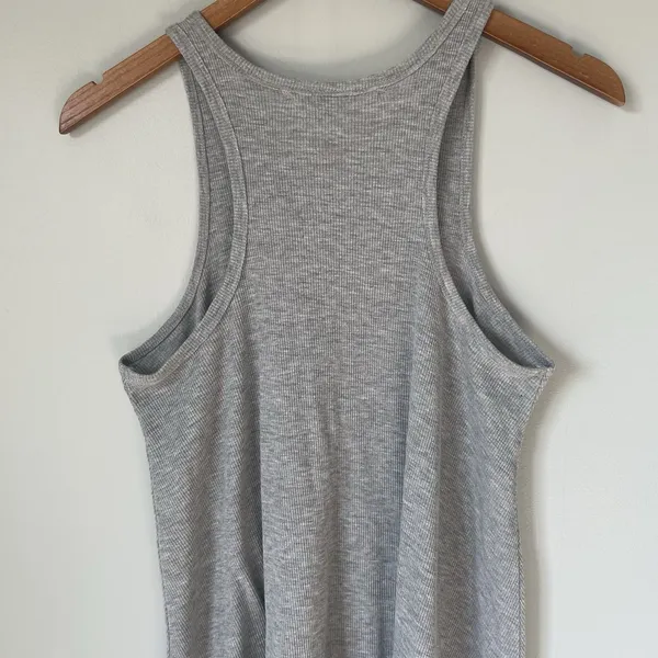 Free People Beach Ribbed Basic Mini Dress Sleeveless Gray Women's Size Small - Image 4