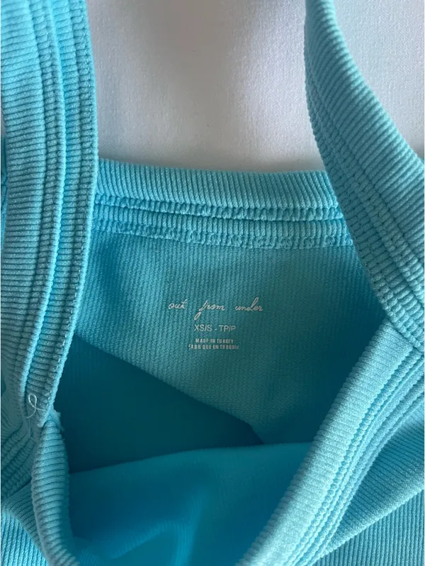 Urban Outfitters Blue Cropped Tank Ribbed - Image 3