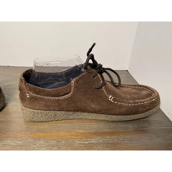Yellow Box Brown Suede Leather Lace Up Moccasin Shoes Size 9 - Image 4