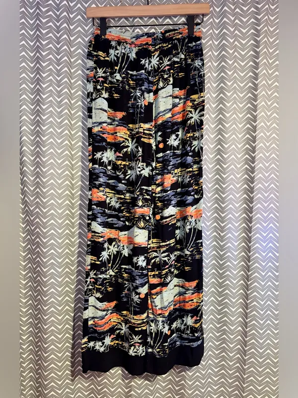 Free People | Floral Tropical Blue Lagoon Wide Leg Lounge Pants, XS - Image 5