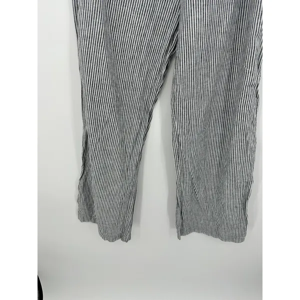 Michael Kors Black Striped Linen Wide Leg Pants Womens 16 Coastal‎ Resort - Image 3
