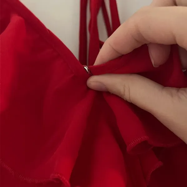 Altar'd State Women’s Elegant Red Ruffle Dress - Image 2