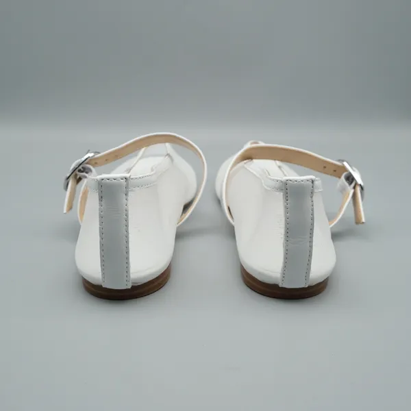 Marc Fisher Godina Mesh Mary Jane Flats 8M White Leather Trim Sheer Ballet - Image 9