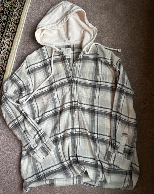 American Eagle Hooded Flannel Plaid - Image 2