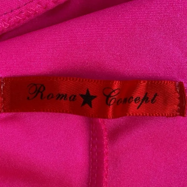 Roma Concept Neon Pink Pull On Elastic Yoga Athletic Legging Biker Shorts Size S - Image 3