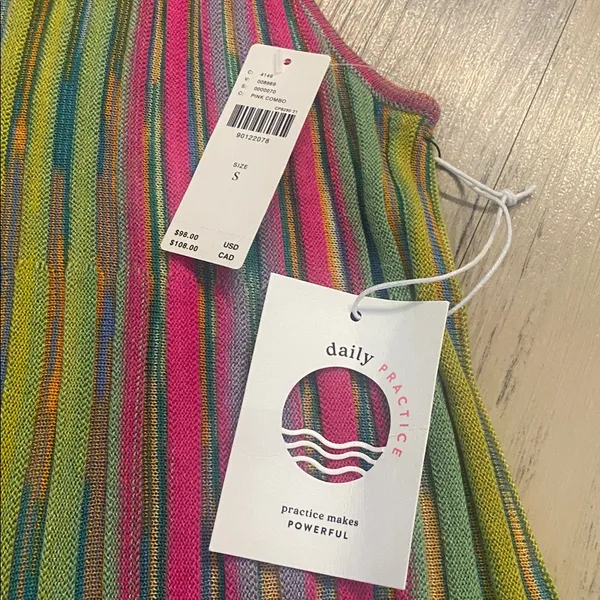 Anthropologie Daily Practice Cheap Shot Multicolor Rainbow Sweater Dress SMALL - Image 7