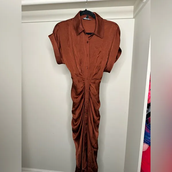 Steve Madden Rust Button-Down Midi Dress - Image 2