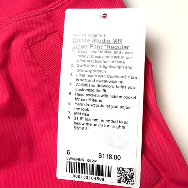 Lululemon Dance Studio Mid-Rise Lined Pant *Regular Glaze Pink - Image 10