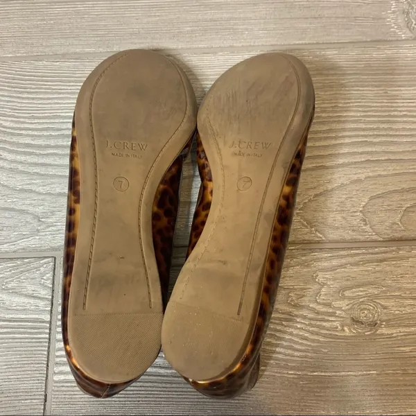 J. Crew patent leather leopard print ballet‎ flats sz 7 - Image 3