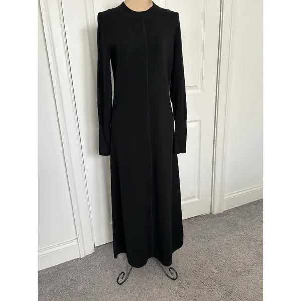 Madewell $168 Merino Wool Sweater Midi Dress Black NT938 Size S - Image 8