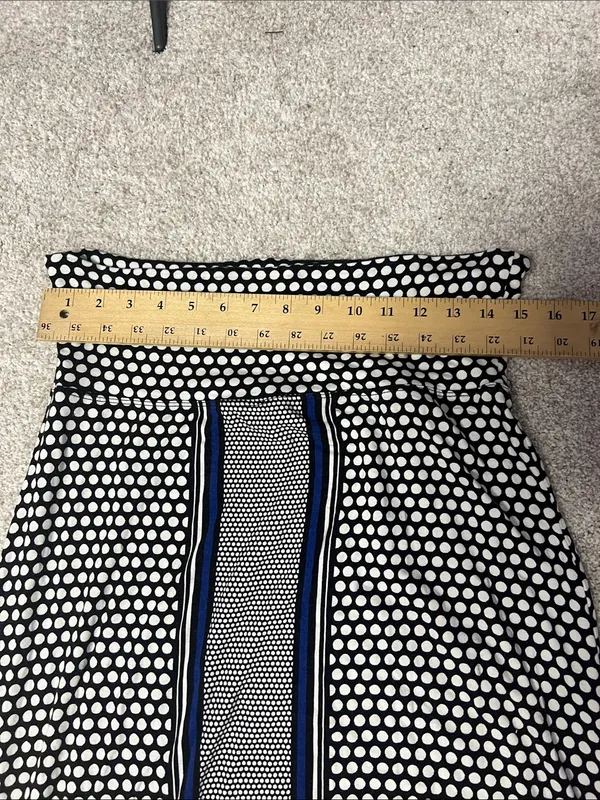 Max Studio Black and White Polka Dot Maxi Dress with Blue Stripe Detail - Image 2