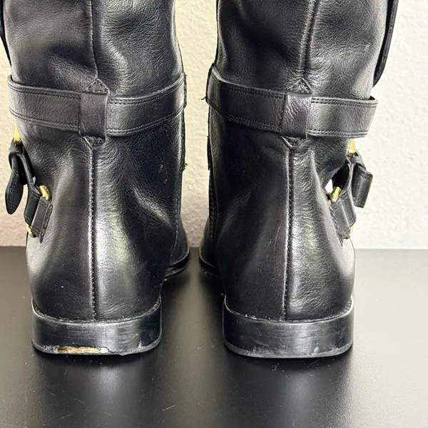 Vintage COACH Monique Equestrian Riding Boots Black Leather Calf Length Size 7 B - Image 11