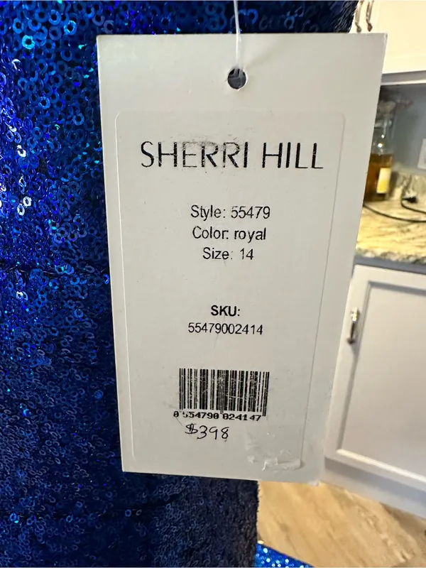 NWT Sherri Hill Royal Blue Sequin Evening Gown - Image 5