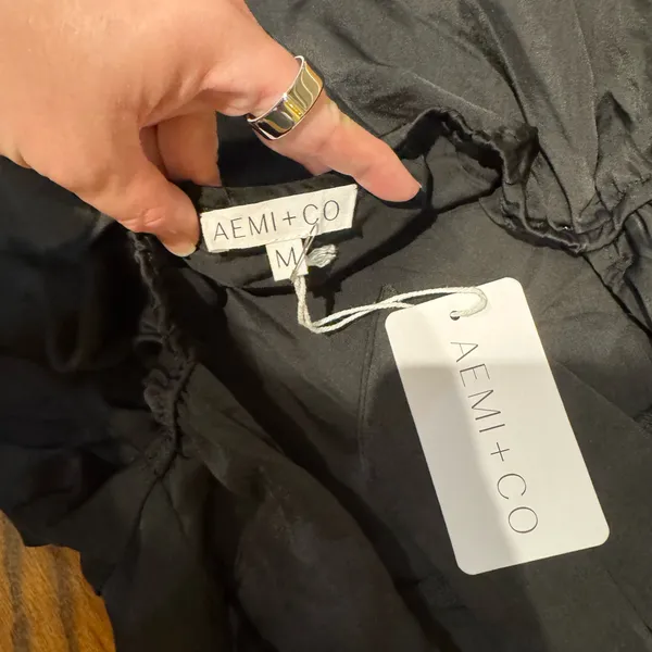aemi + co maxi satin black dress - Image 7
