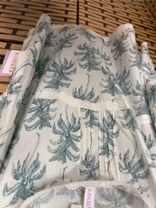 Joyspun white and green palm print short set size 3X - Image 3
