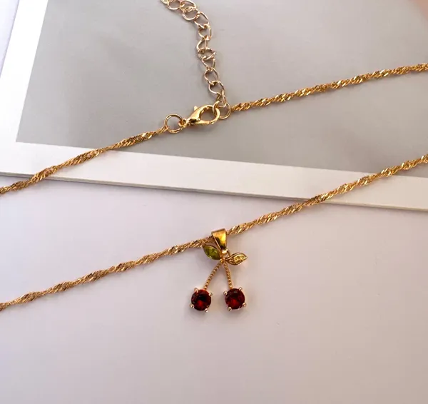 Cherry Pendant Necklace for Women - Image 2