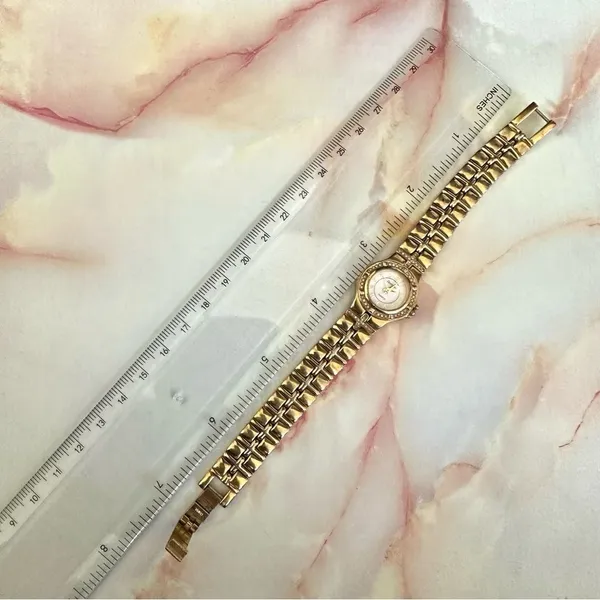 Armitron gold tone rhinestone Watch Gold - Image 5