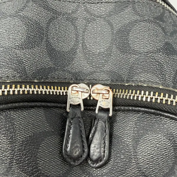 Coach Court Signature Canvas Pebble Leather Backpack Black Women One Size - Image 2