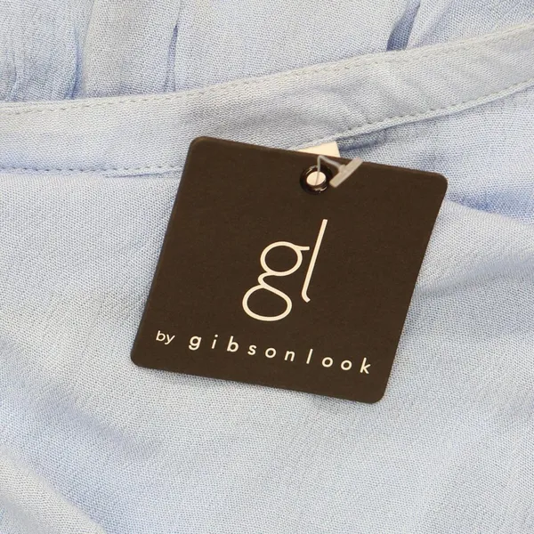 NWT Gl By Gibson Look Split Neck Tiered Easy Fitting Dress 14194 XL Light Blue - Image 4