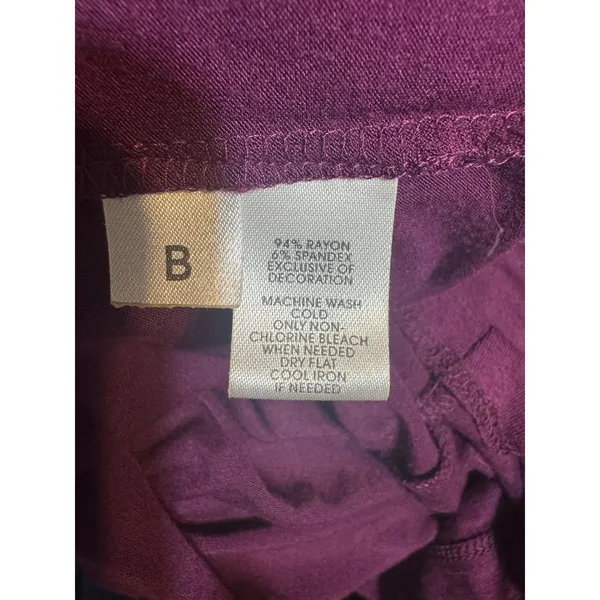 LOFT Cami Small Purple Aubergine Flowy Plunge Neck Tank Womens Large - Image 7