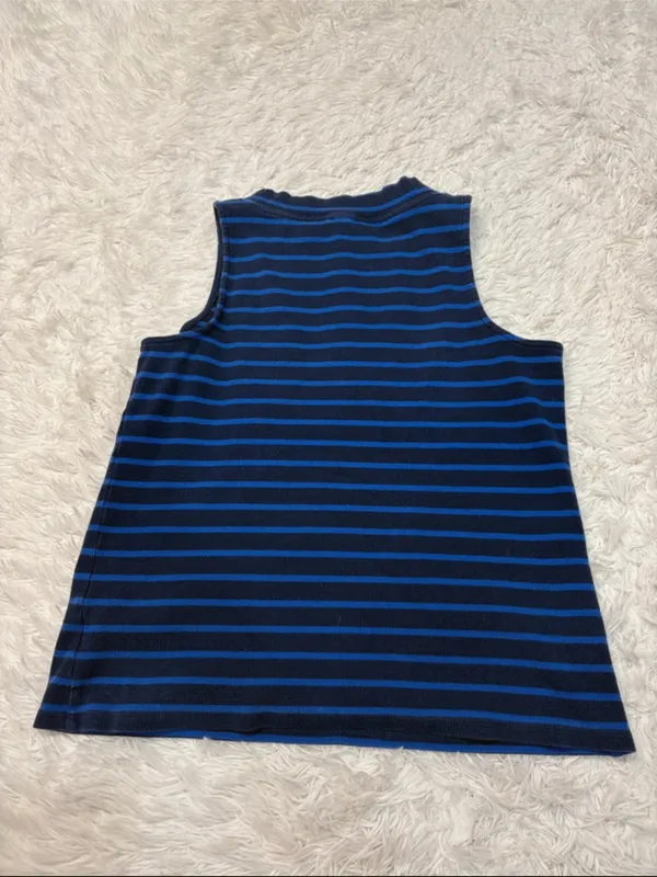 Anthropologie postmark navy striped top L - Image 2