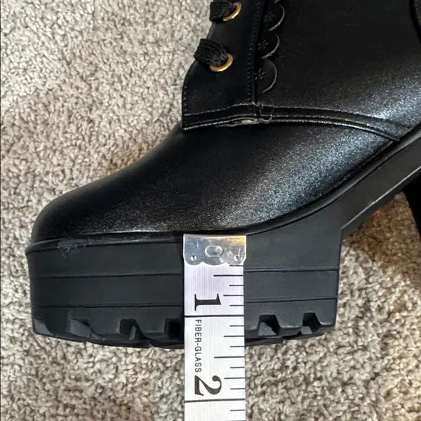 Women’s Black Lace Up Chunky Heeled Platform Boots Size 5.5 (EU 36) NEW - Image 11