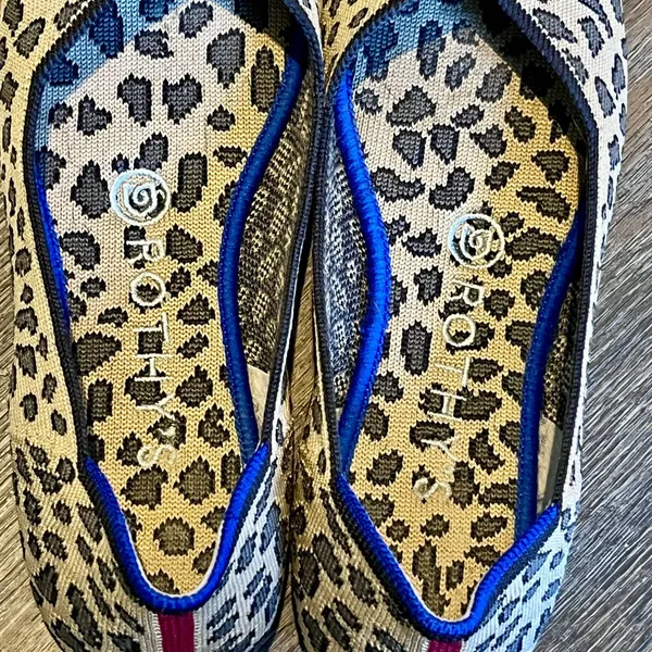Rothy's The Flat Leopard Print Knit Round Toe Ballet Flats Size 7 - Image 3