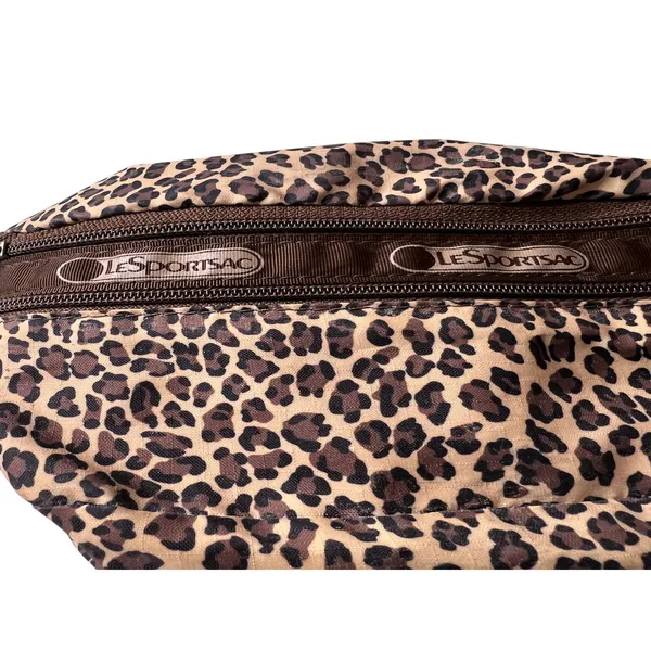 Vintage LeSportsac Leopard Print Fanny Pack Y2K Belt Bag Waist Sack Festival - Image 3