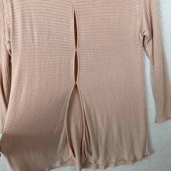 Free People Womens Medium Top Sweater Ribbed Sweater Stretch Long‎ Sleeve Cutout - Image 11