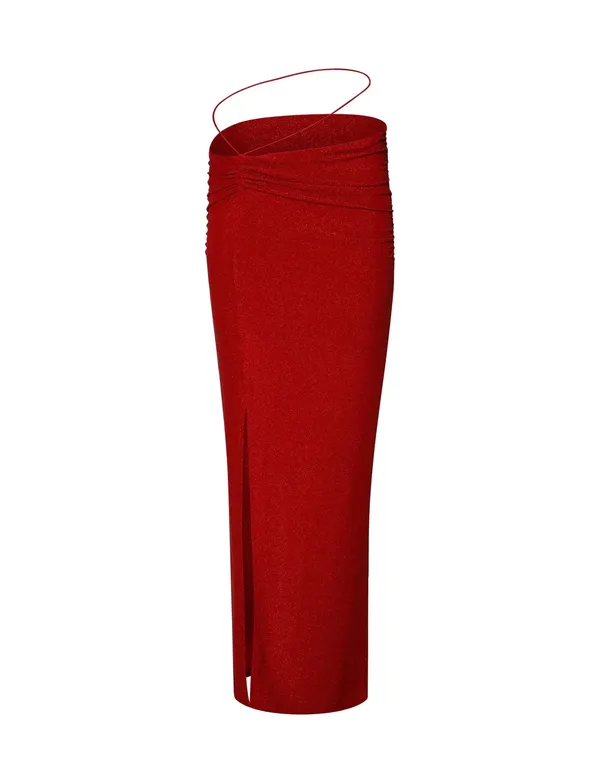 Tiger Mist Berry Red Shimmer Sparkle Pearlie Top Skirt Set - Image 13