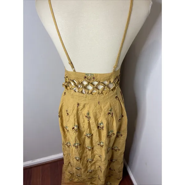 New Farm Rio Coconut Tree Tapestry Macrame Yoke‎ Maxi Dress XS - Image 8