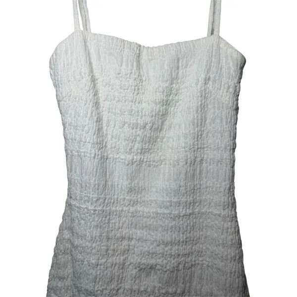 Princess Polly White Textured Ruched Mini Dress Bodycon Cottagecore Size‎ 2 - Image 3