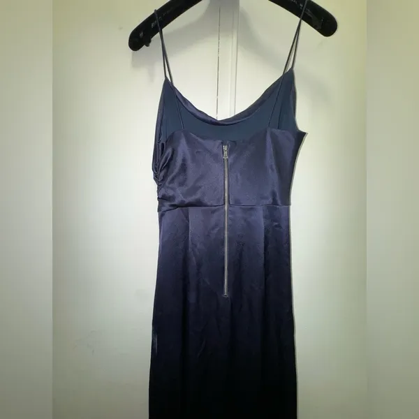 Alice + Olivia Dion Ruched Midi Slip Dress Navy Size 4 - Image 6