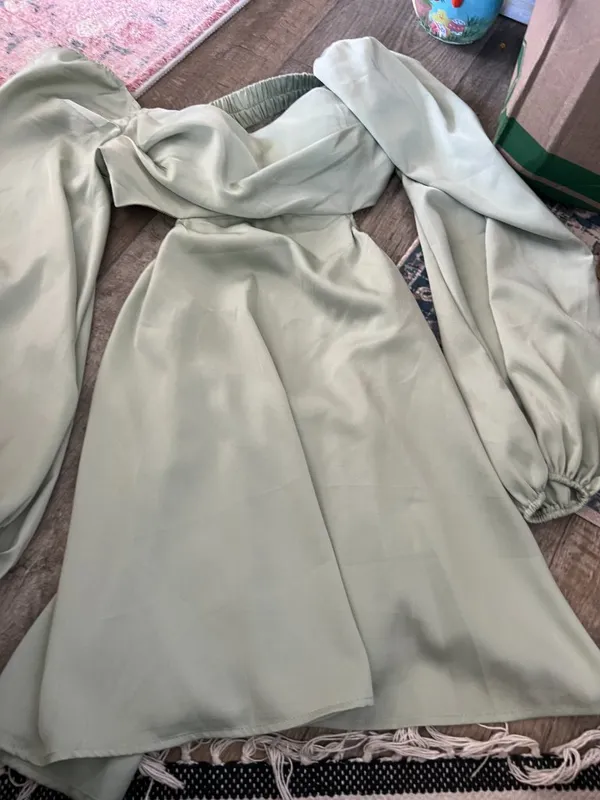 Hello Molly Done with‎ You' Satin Dress - Mint Green size S - Image 8