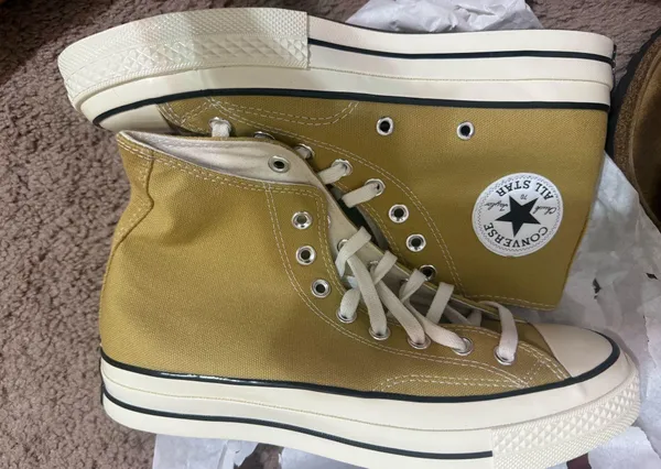 Sand colored high top converse  - Image 2