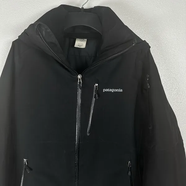 Patagonia Powder Bowl Insulated Ski Jacket Womens Size Small Black H2NO Hooded - Image 2