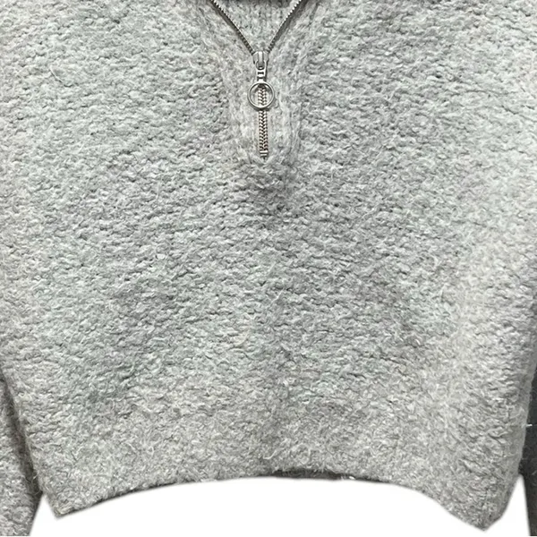 Aritzia Wilfred‎ Gwyneth Alpaca Wool Crop Quarter Zip Sweater O Ring Size XXS - Image 8
