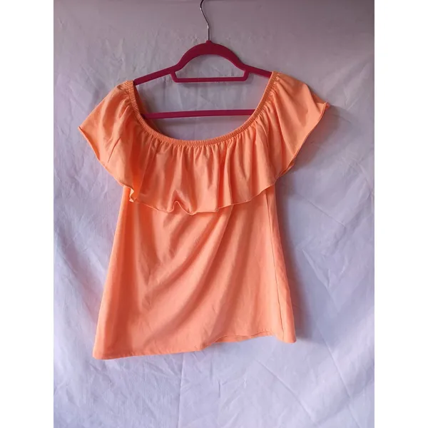 M Coral Ruffle Collar Lilly Pulitzer Summer Top - Image 2