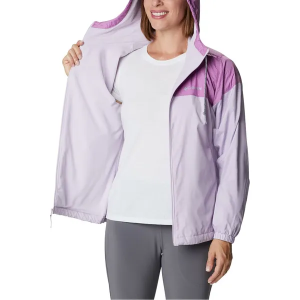 Columbia windbreaker hoodie fleece lined Sz M Women's Lavender Lilac Ski - Image 3