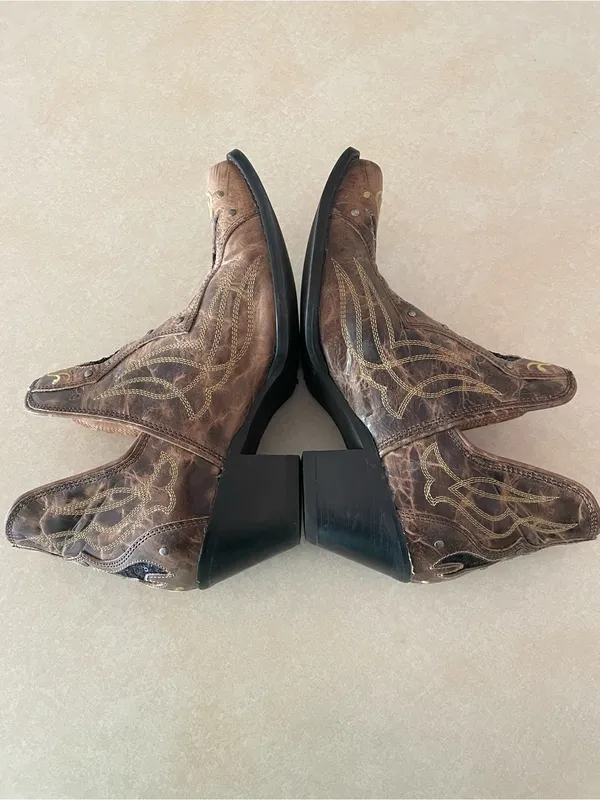 Myra Tentor Western Leather Side V Cutout Ankle Boots Coastal Cowgirl Size US 8 - Image 7